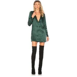 EUC L’Academie Cadet Satin Mini Dress cardigan Emerald Green Revolve Size MED